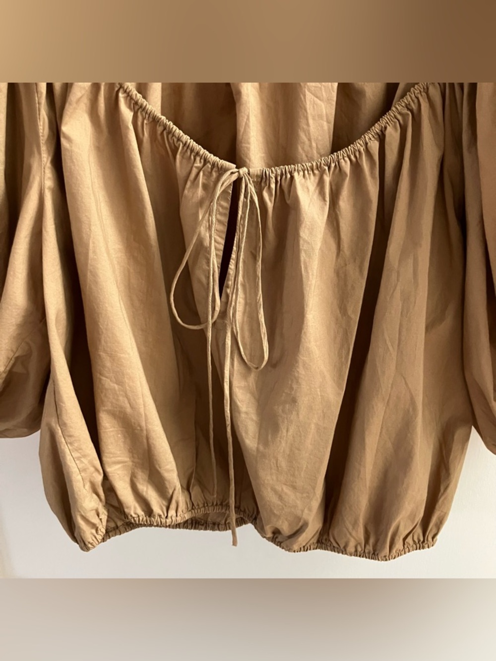 DÔEN Topaz Puff Sleeve Top in Prairie Sands - Size Large - Picture 7 of 10